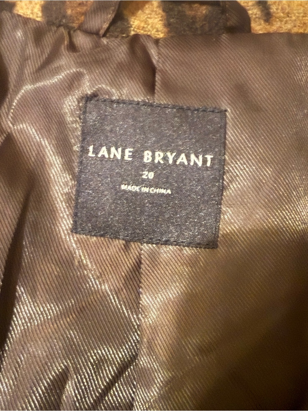Lane Bryant Leopard Print Pea Coat - Brown/Black Sz 20 - Picture 5 of 15